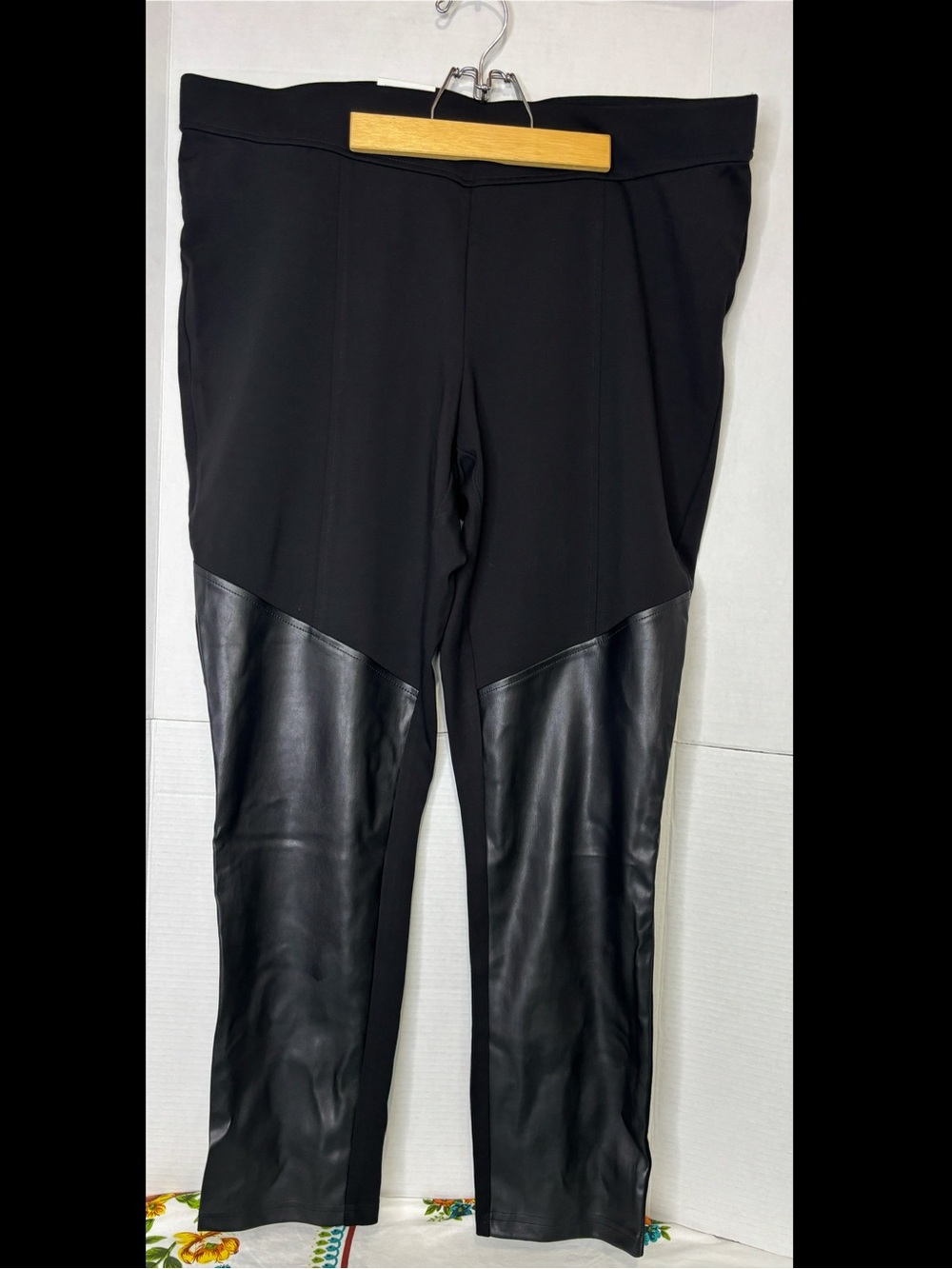 Additionelle Michel Studio PDR Luxe Knit Leggings Faux Leather Knee Panels
